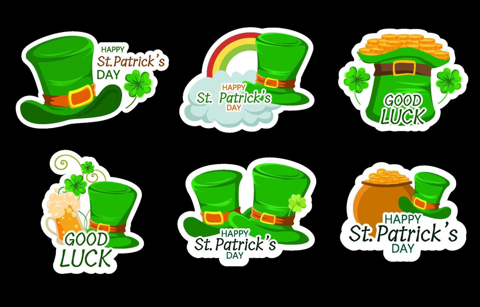 St Patrick's Day with Hat Sticker vector