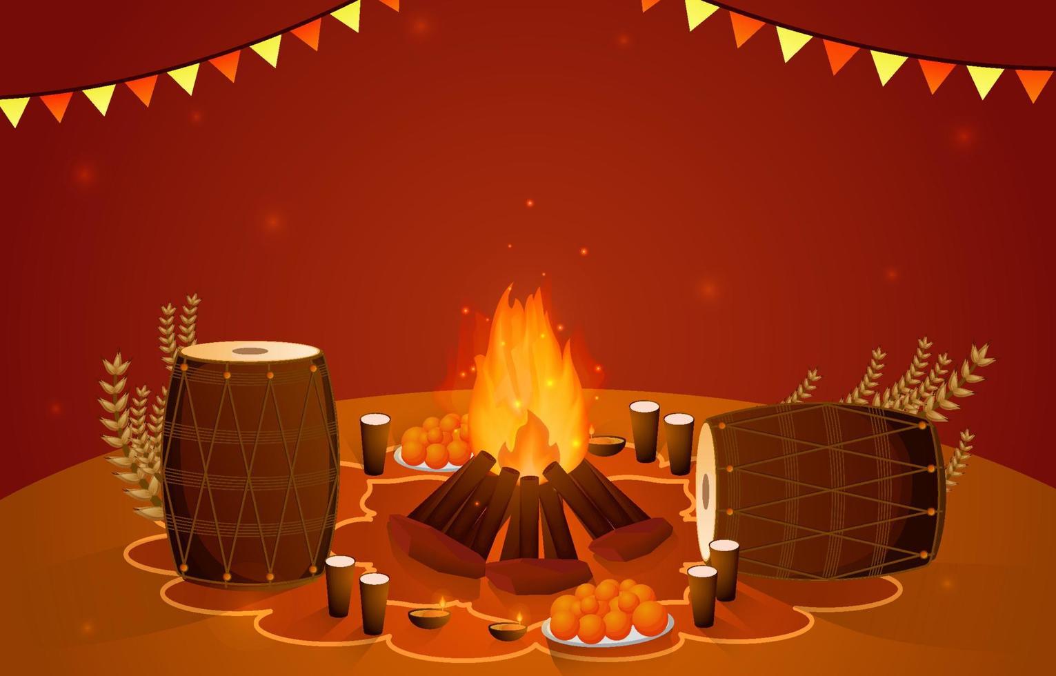 Lohri Festival Background vector