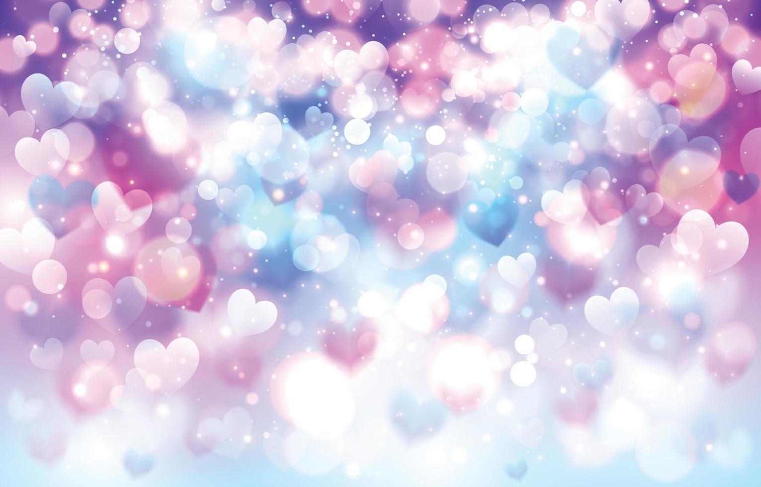 Valentine's Day Background Concept with Sparkling Hearts vector