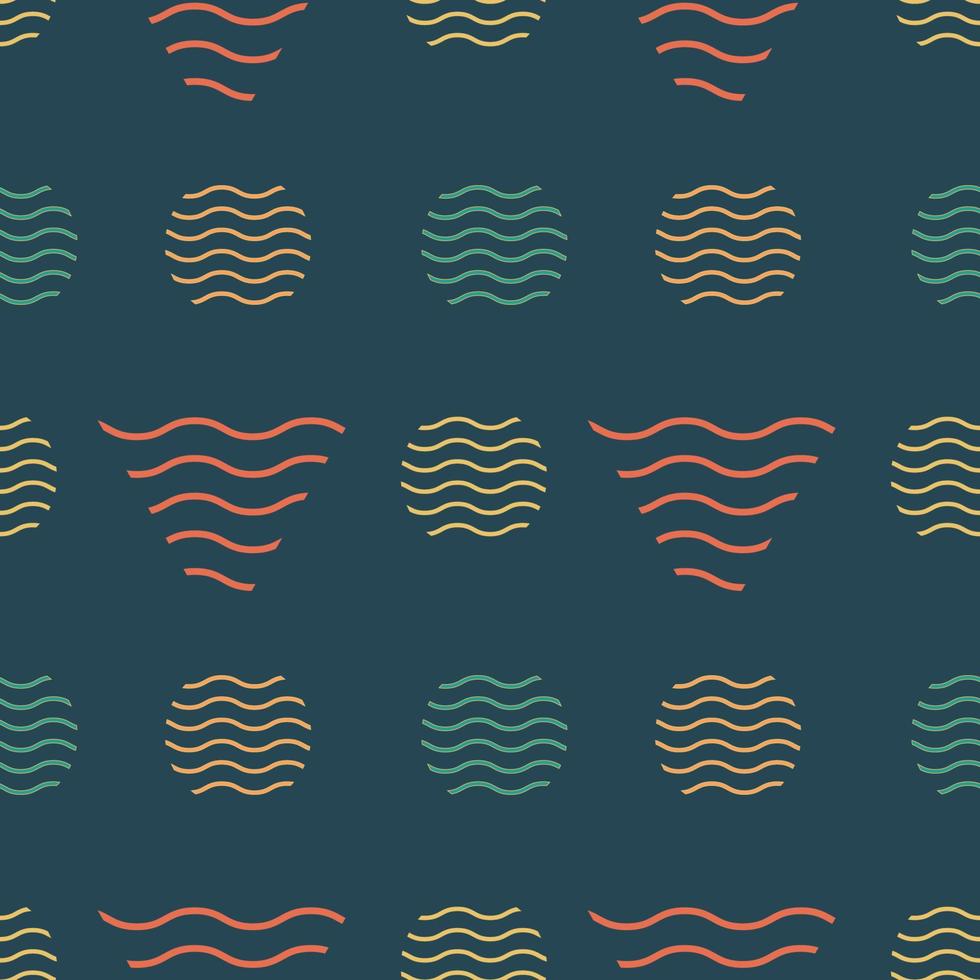 Geometric Abstract Shapes Seamless Pattern Dark Green Background vector