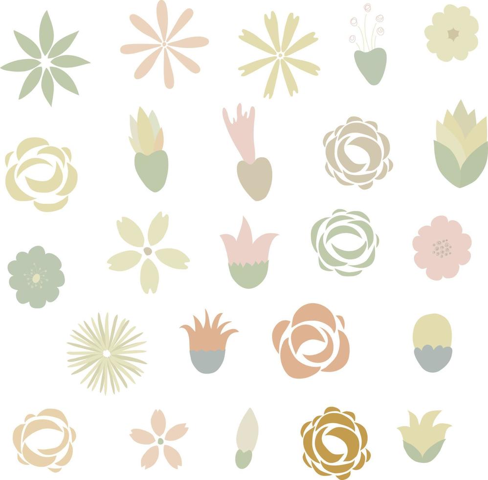 Colorful flower decoration elements vector