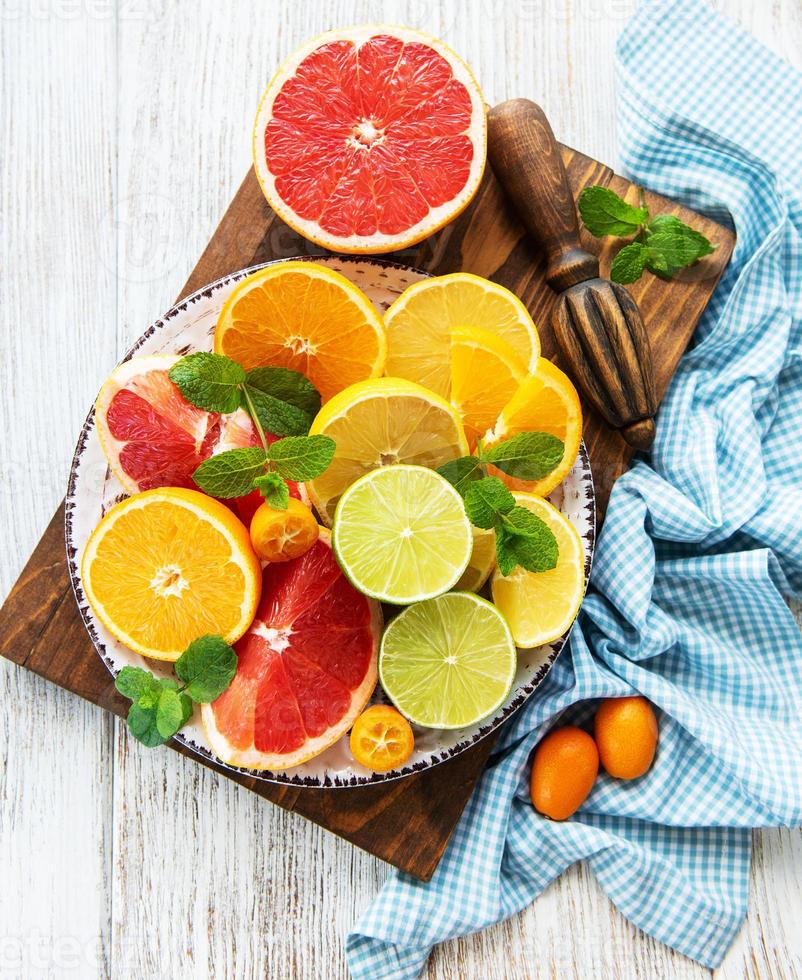 Fresh citrus fruits photo