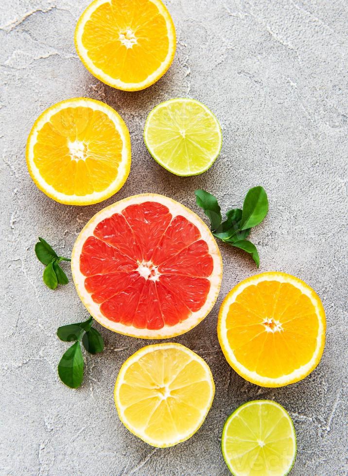 Fresh citrus fruits photo