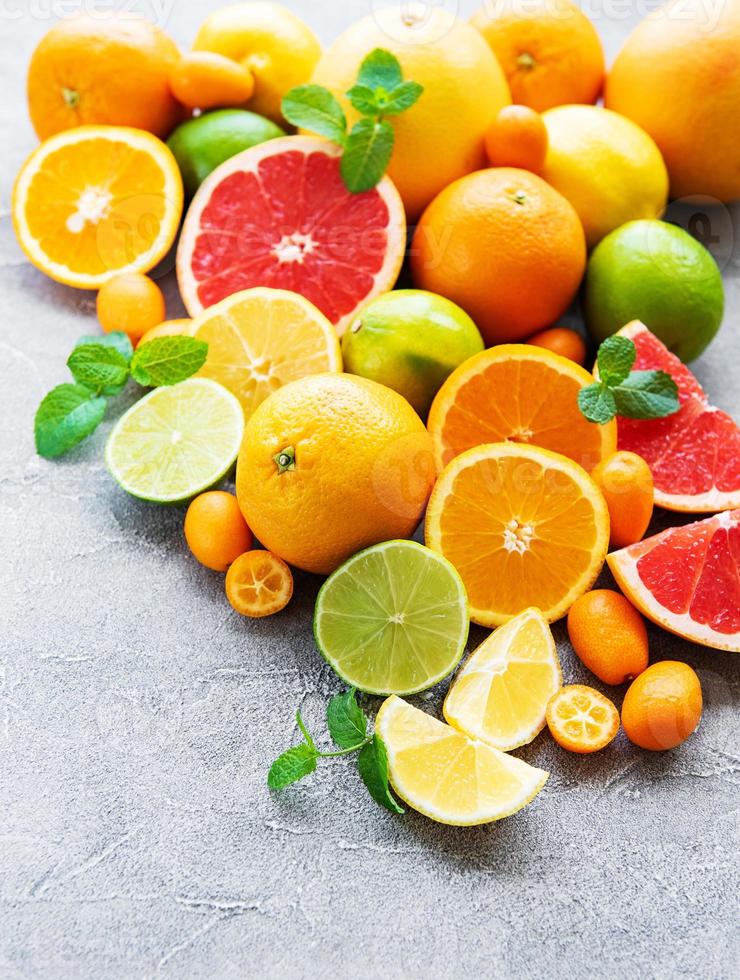 Fresh citrus fruits photo