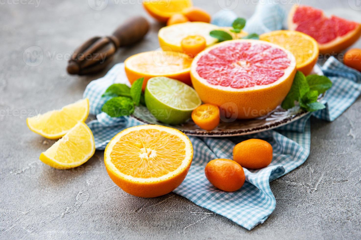 Fresh citrus fruits photo