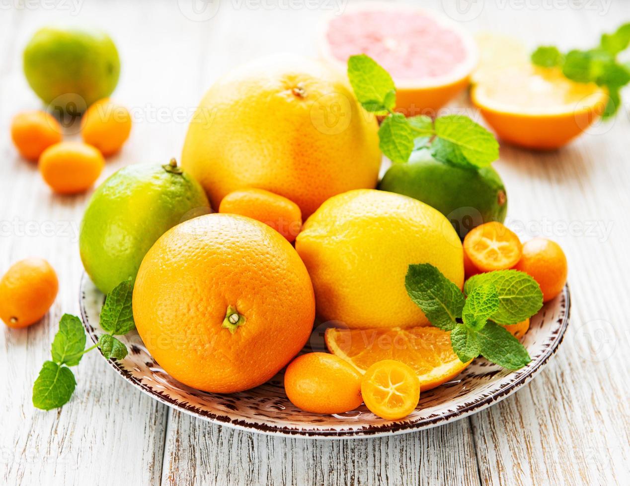 Fresh citrus fruits photo