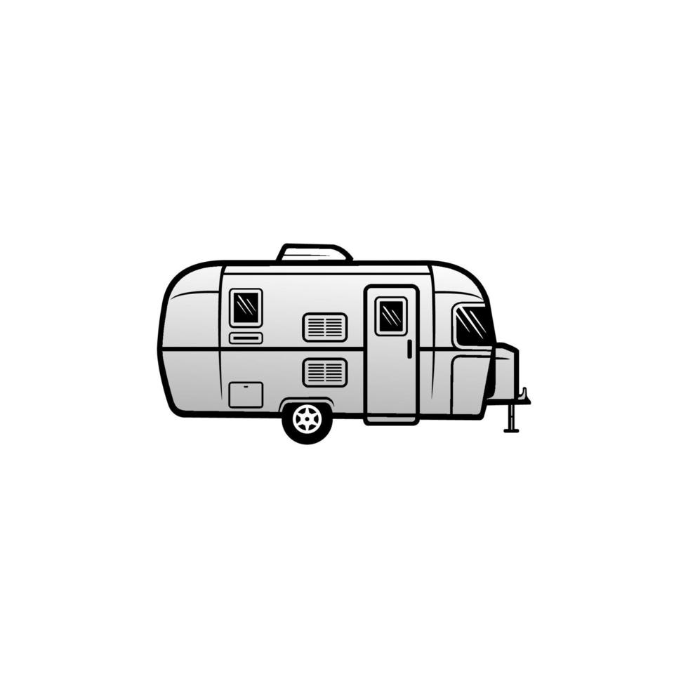 camper trailer - caravan trailer isolated vector