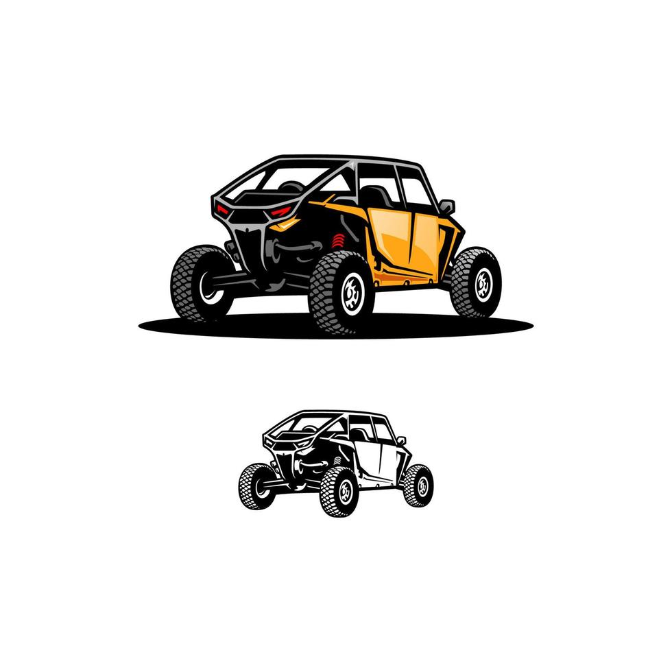 off road adventure atv - utv - buggy isolated vector