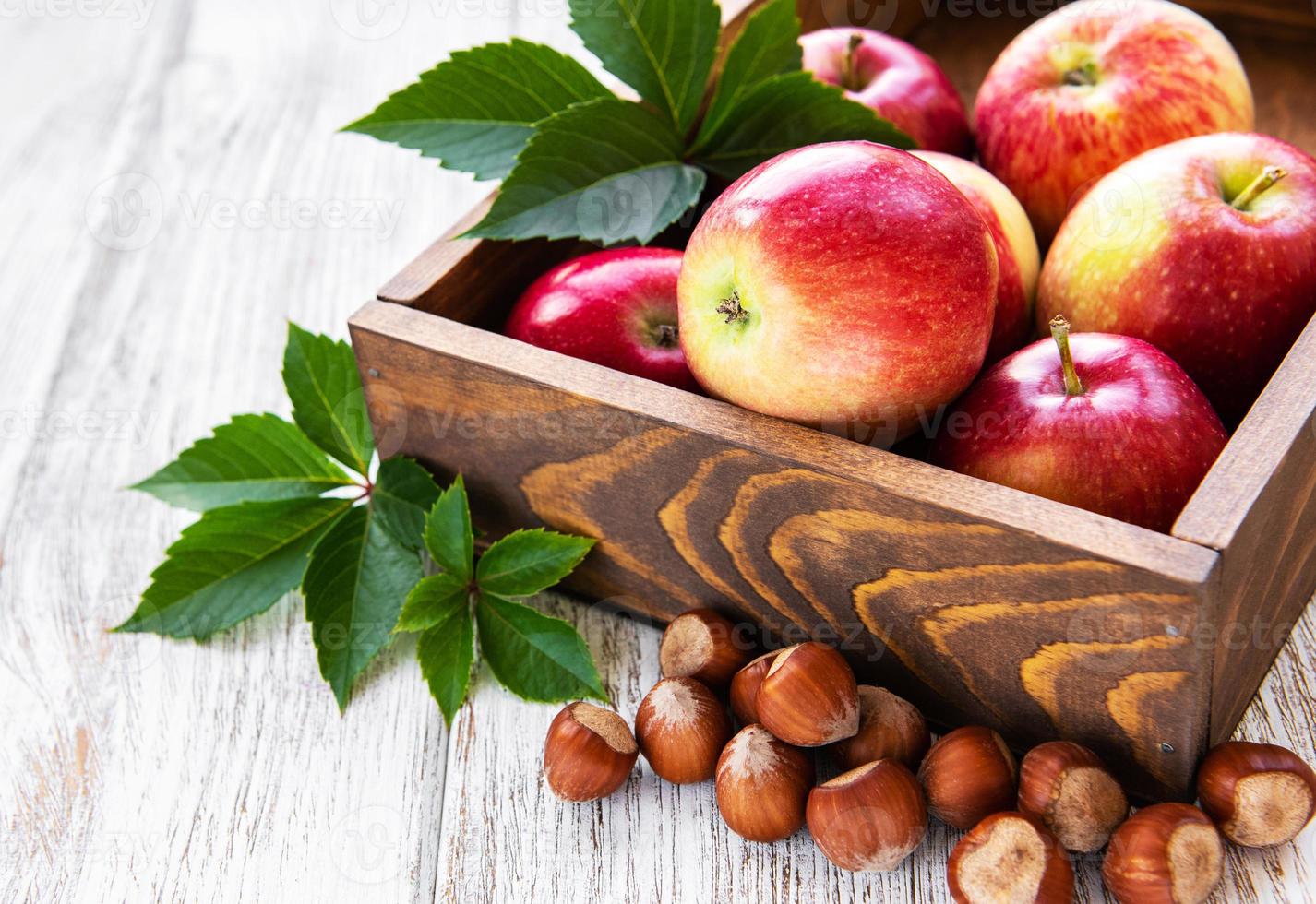 Apples and hazelnuts photo