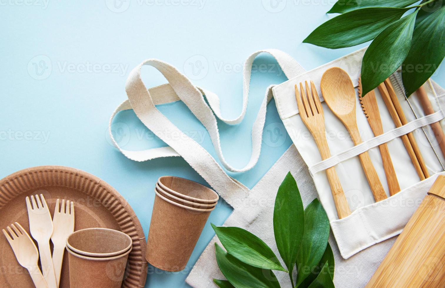 Zero waste concept,  recycled tableware photo