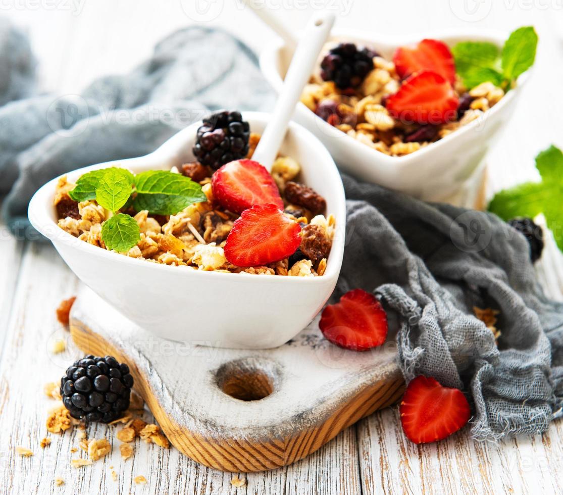 Healthy breakfast on a table photo