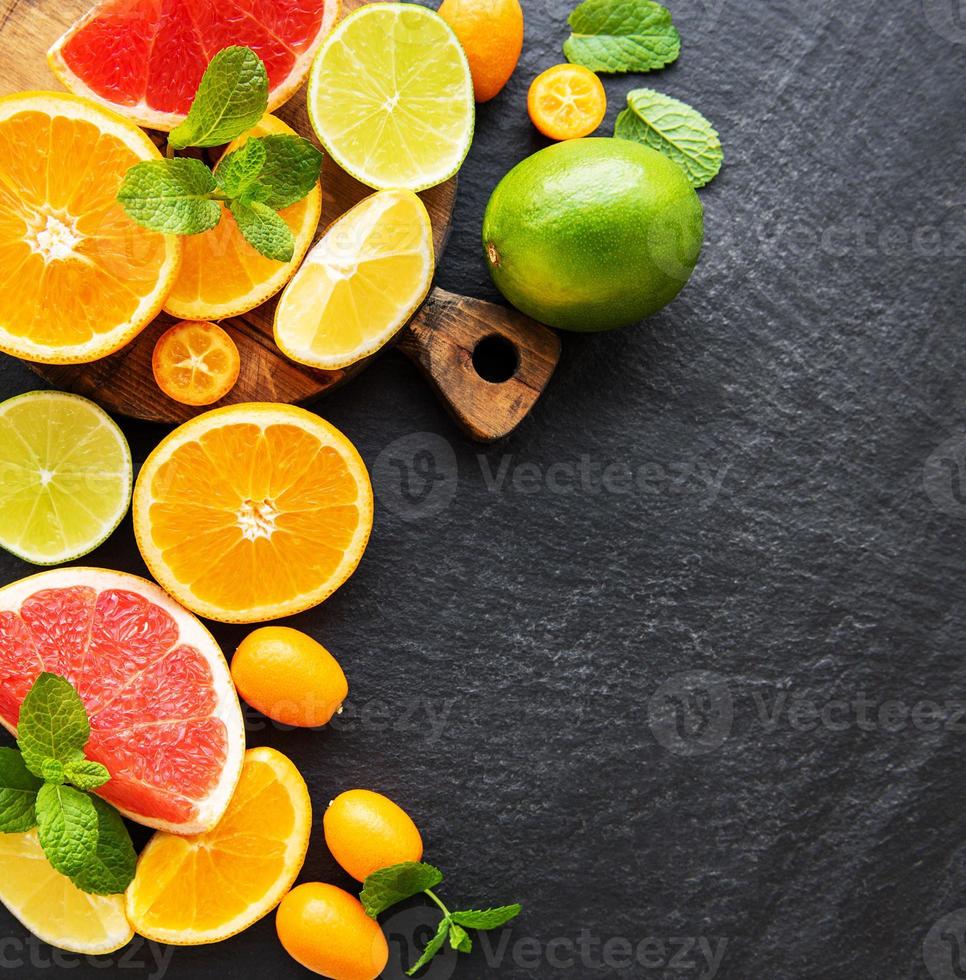 Fresh citrus fruits photo