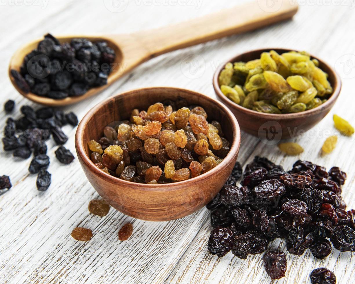 Collection of various raisins photo