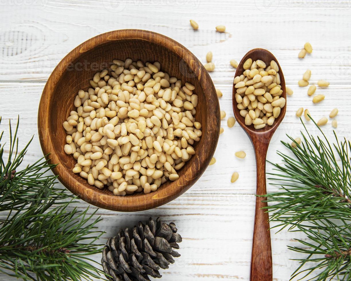 Pine nuts on a table photo