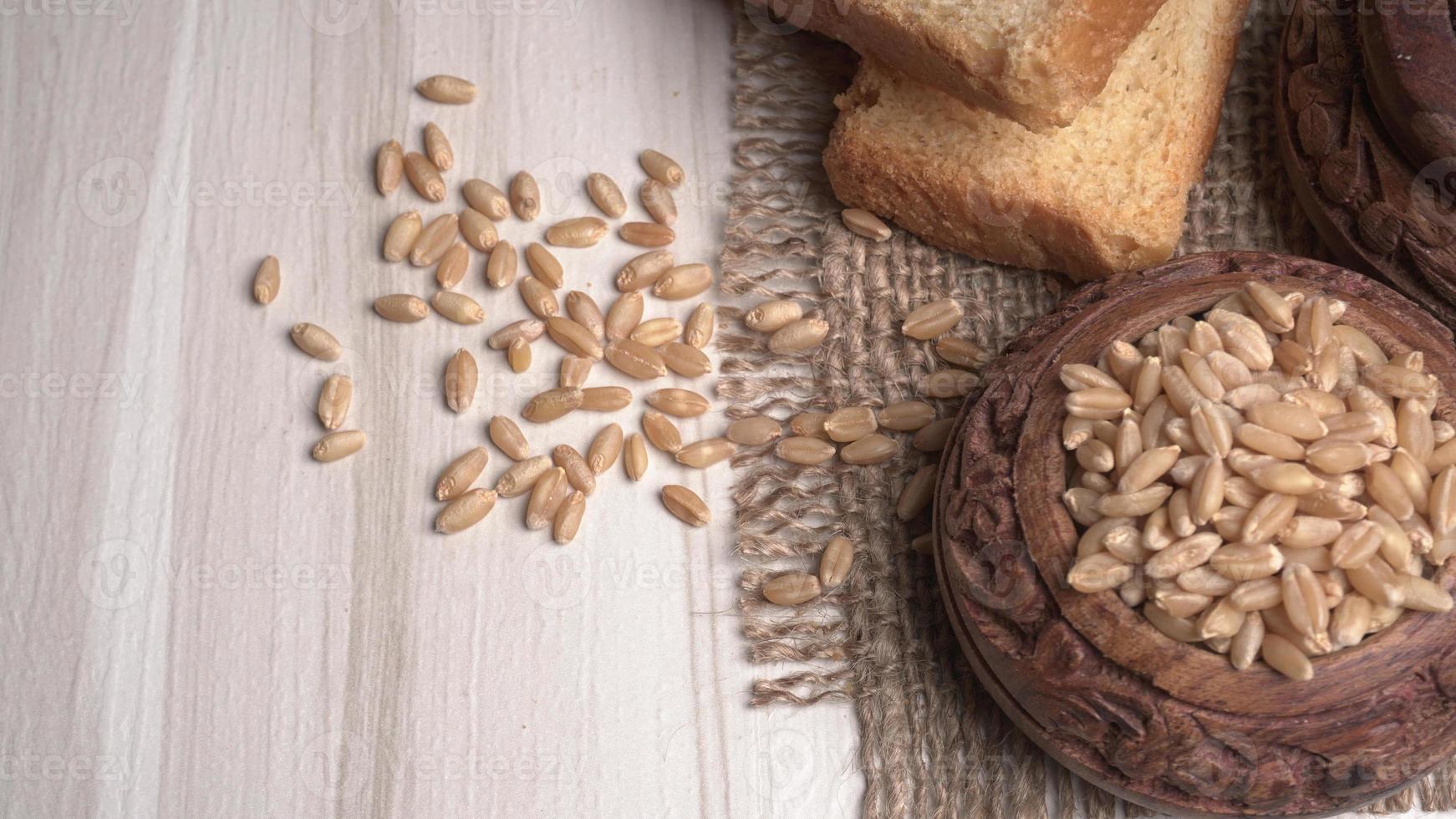 Crunchy Rusk or Toast for healthy life with wheat for breakfast. photo