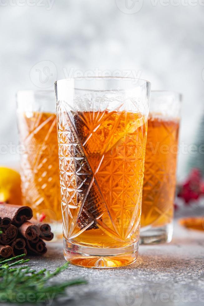 christmas mulled wine cocktail sparkling, grog wine spices new year drink sweet photo