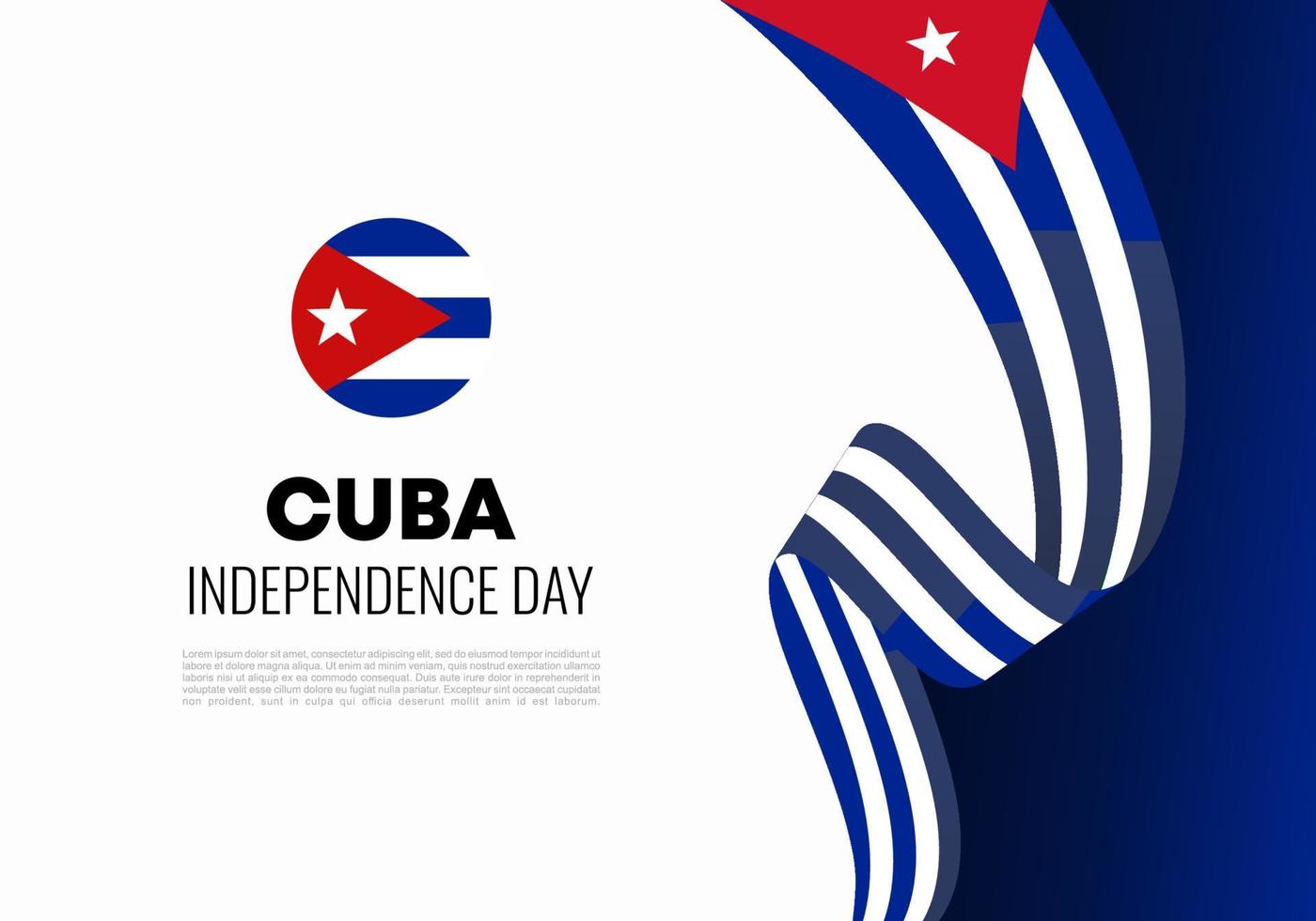 Cuba independence day for national celebration october 10. vector