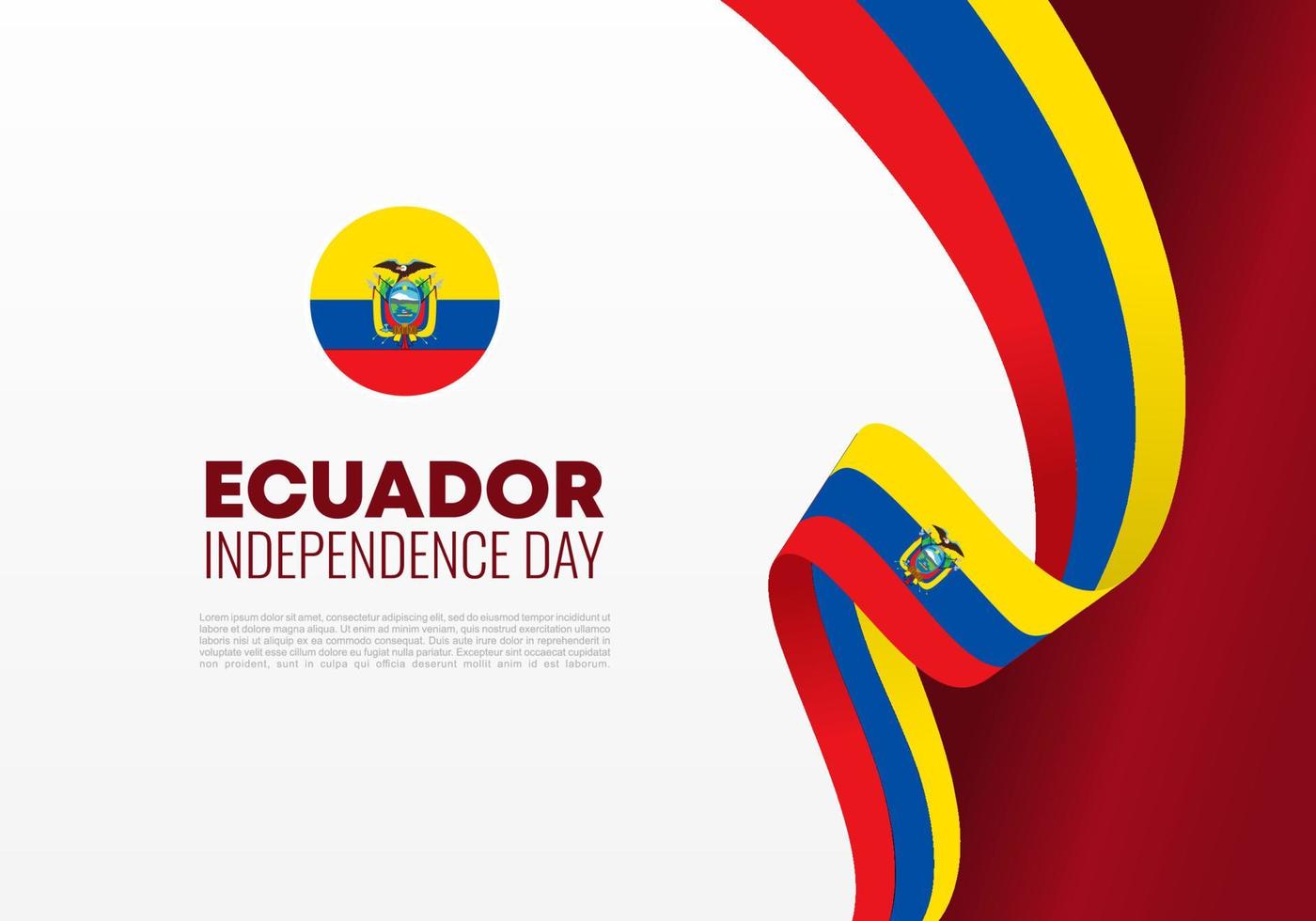 Ecuador independence day for national celebration on august 10 th. vector