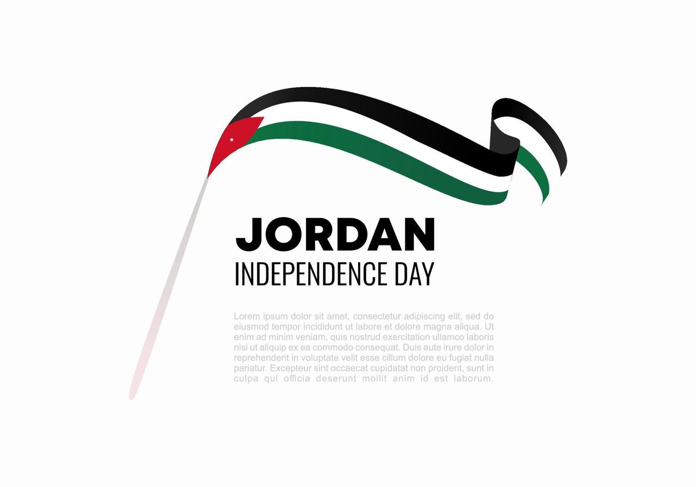 Día de la independencia de Jordania para la celebración nacional el 25 de mayo. vector