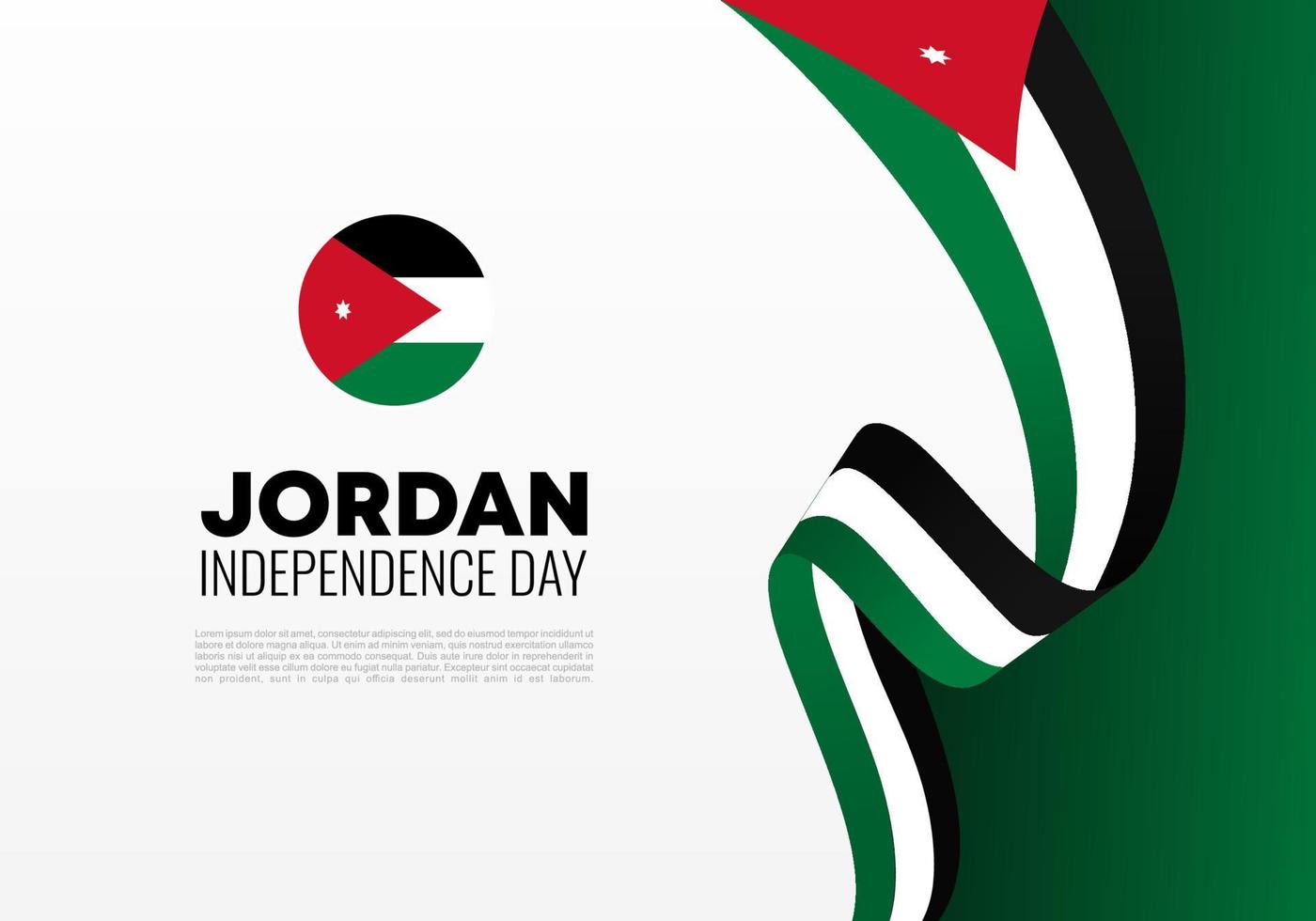 Día de la independencia de Jordania para la celebración nacional el 25 de mayo. vector