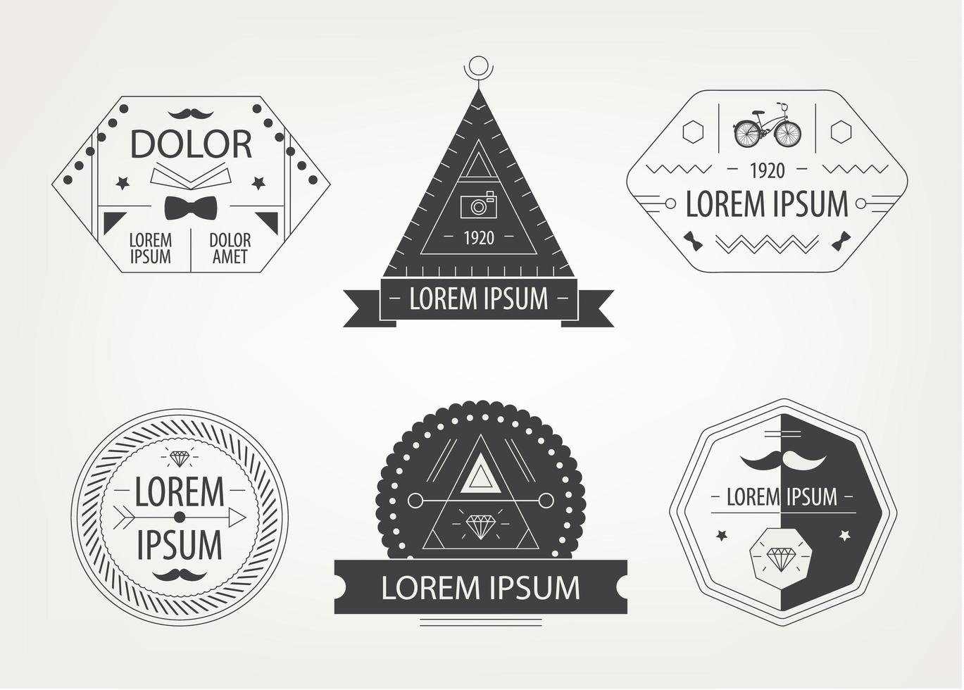 set of vector hipster modern labels, icons