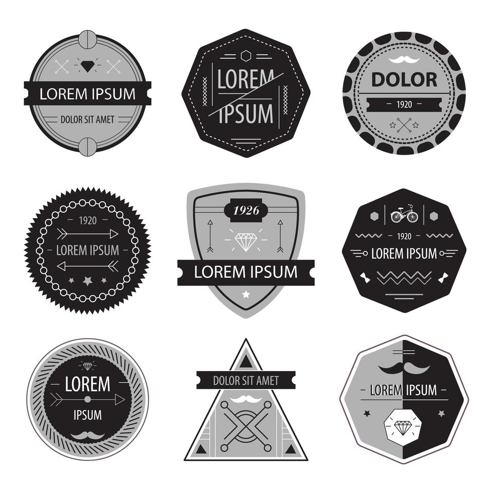 set of vector hipster modern labels, icons