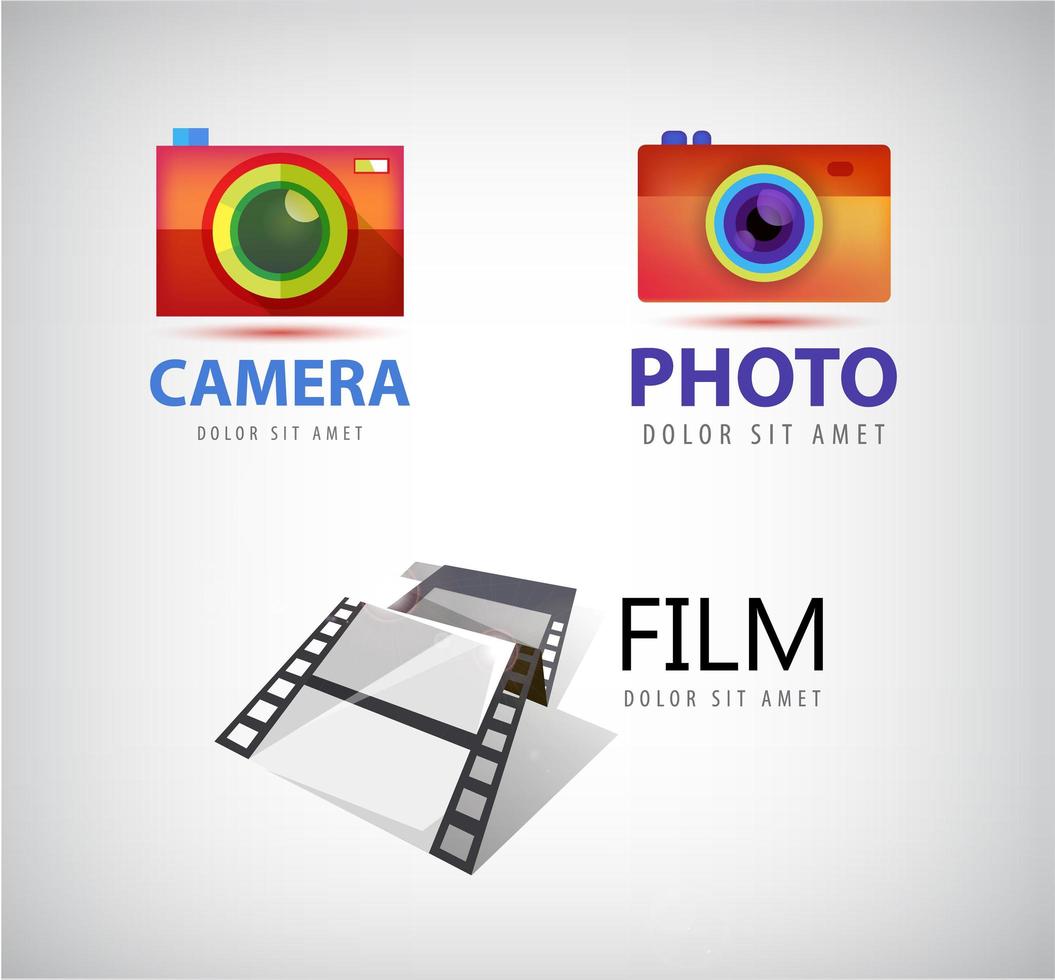 Vector set of camera logos, film icon