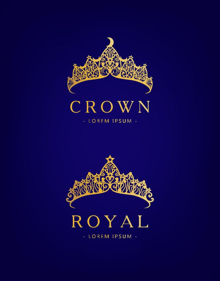 Abstract luxury, royal golden company logo icon vector design.