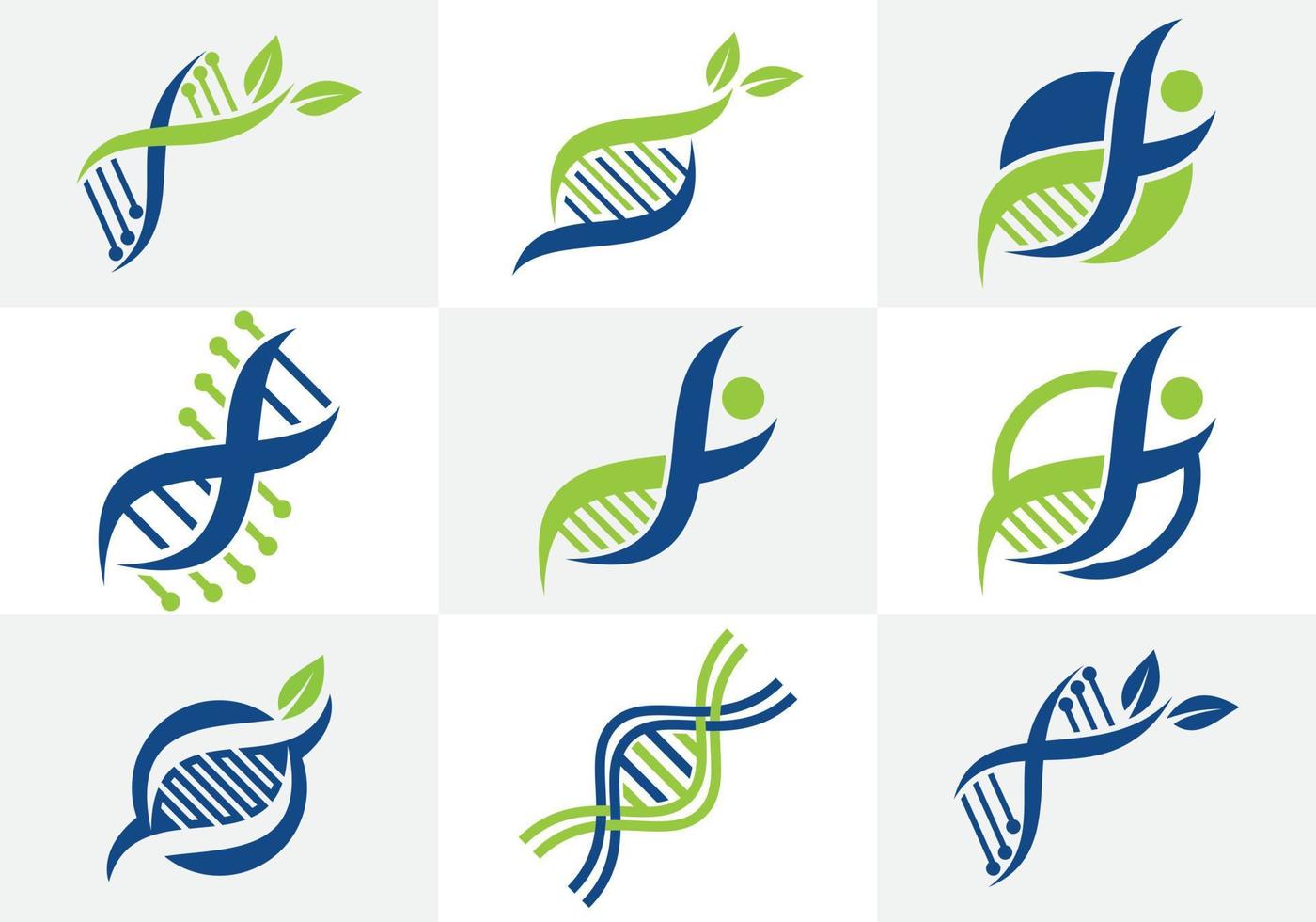 DNA logo design template. Icon for science technology vector