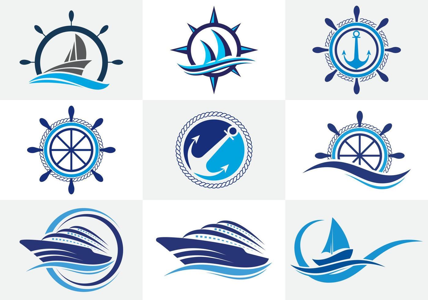 icono de vector de símbolo de signo de logotipo de crucero o barco.