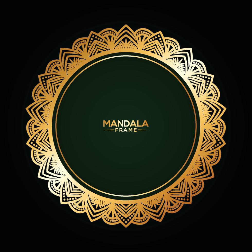 Decorative golden mandala frame vector