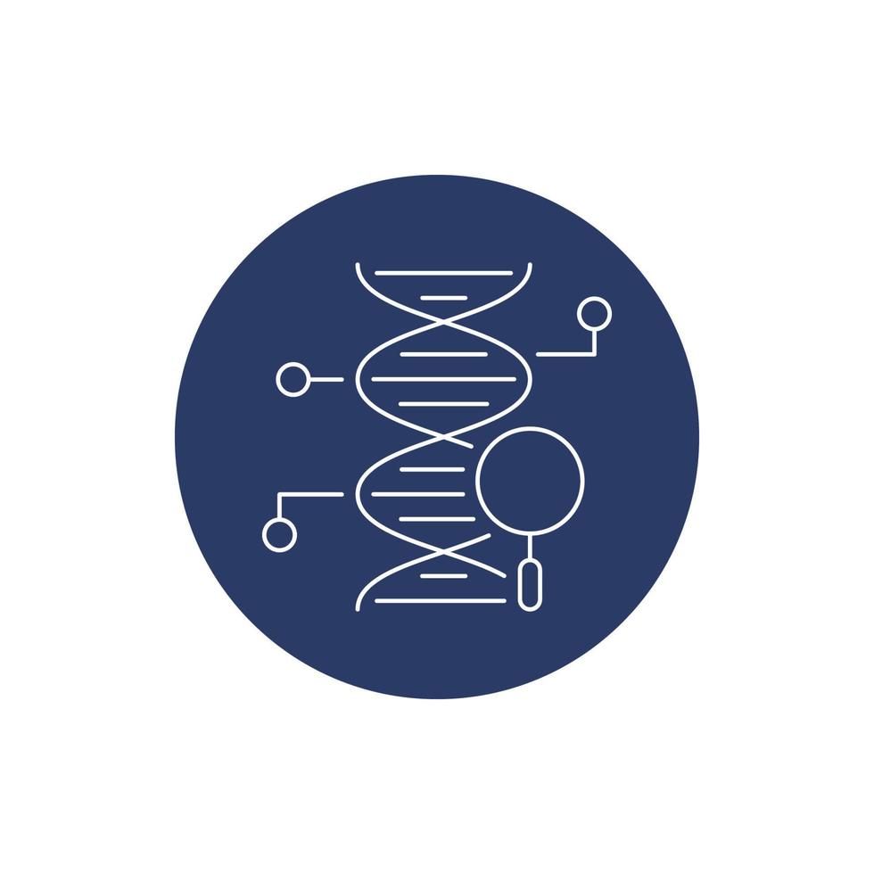 DNA finding magnifying icon vector