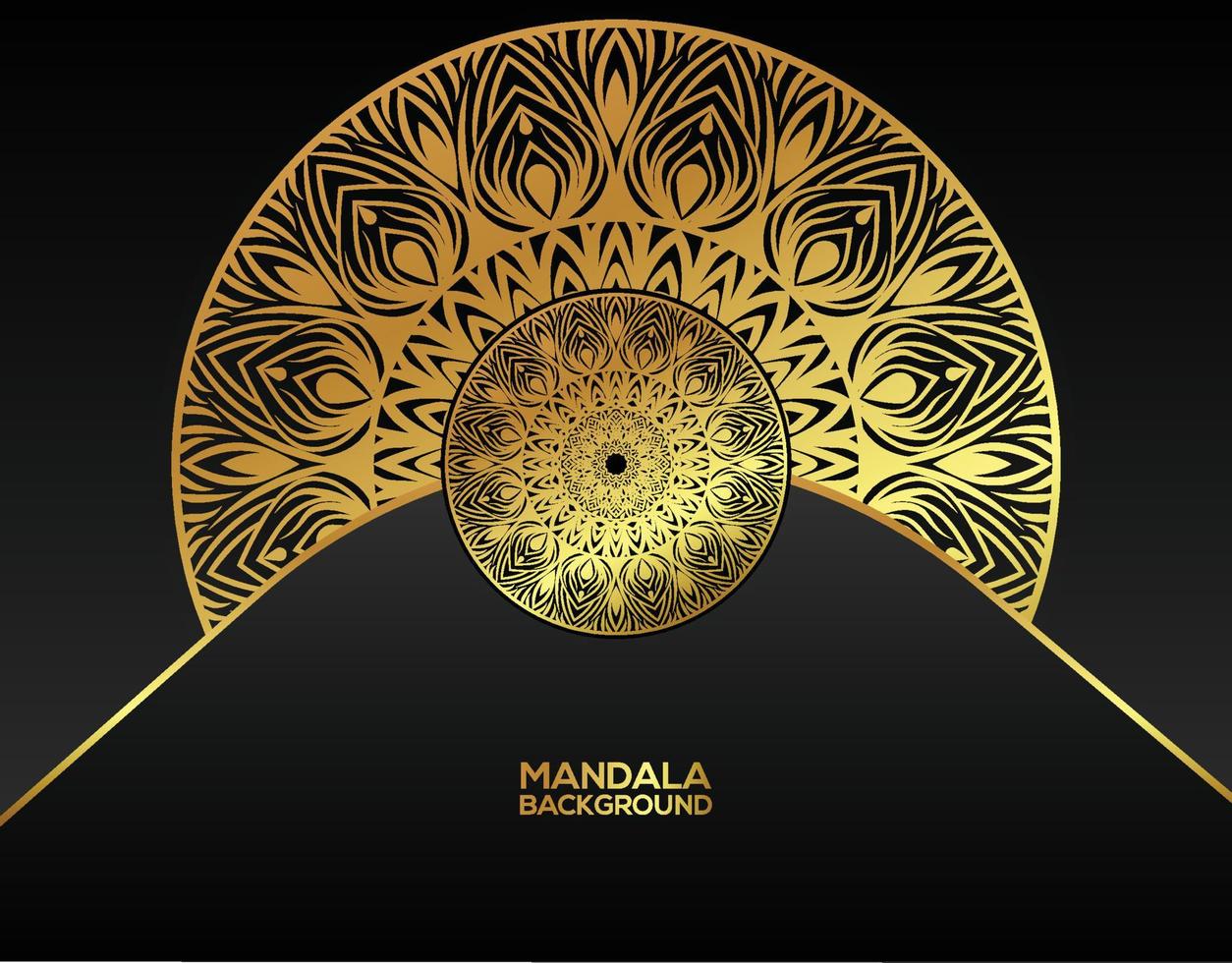 Gold background with mandala vector