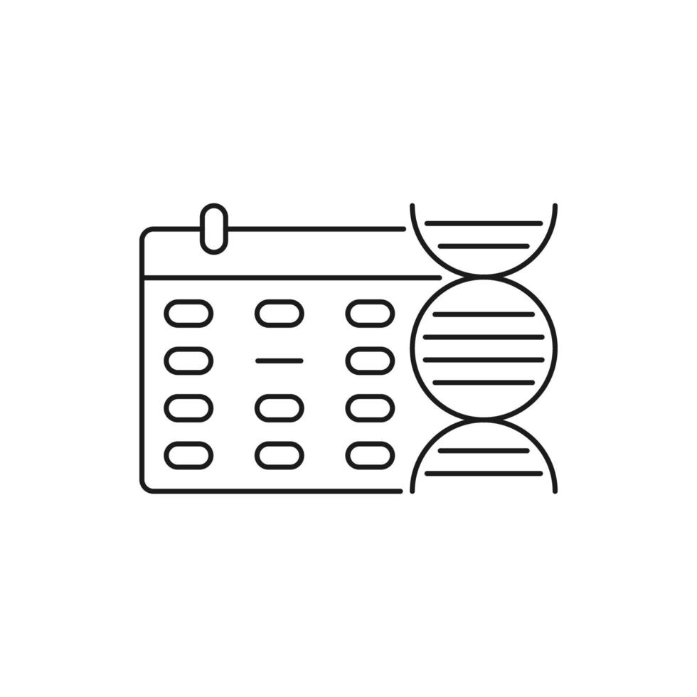 DNA test report date icon vector