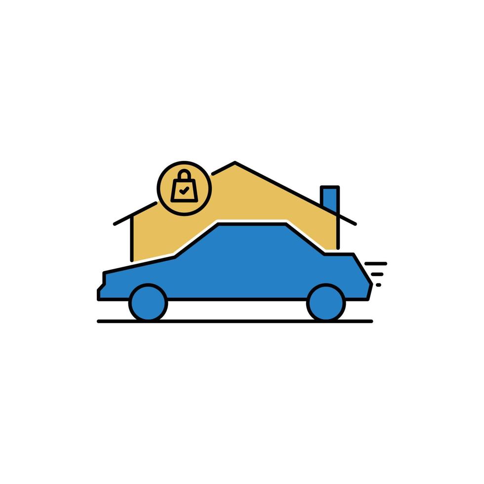 car garage security lock icon vector