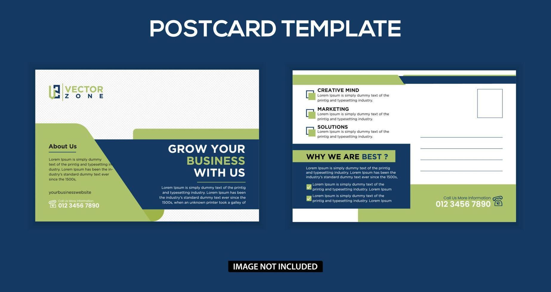 Corporate business postcard template vector