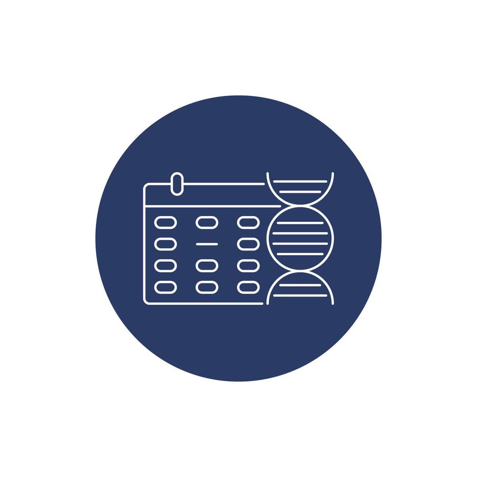DNA test report date icon vector