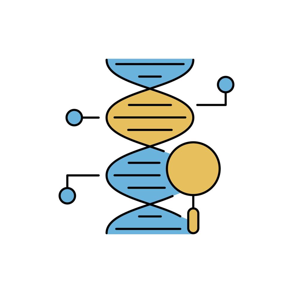 DNA finding magnifying icon vector