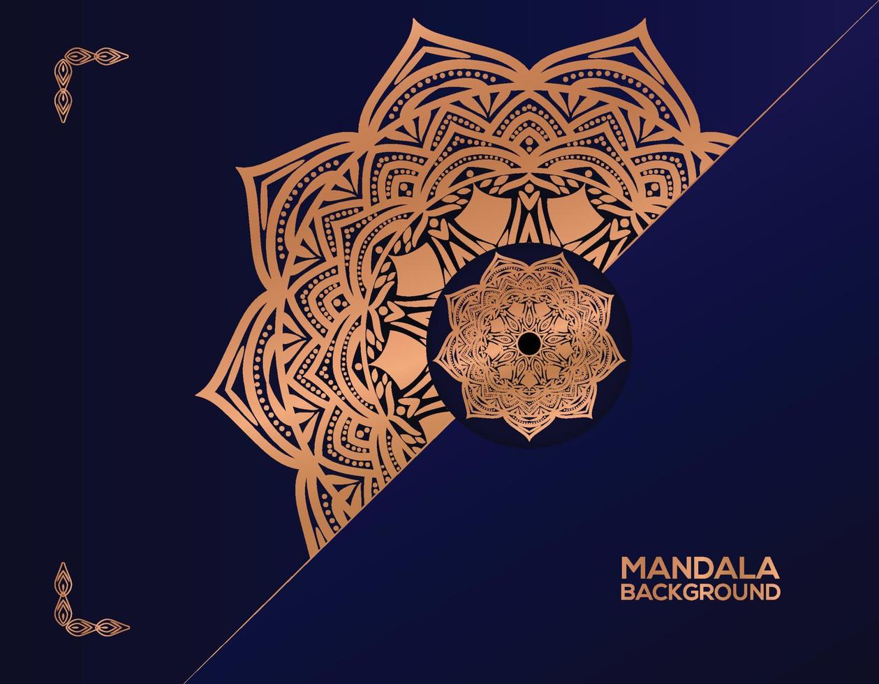 Fondo de mandala dorado real de lujo con bordes para invitación vector