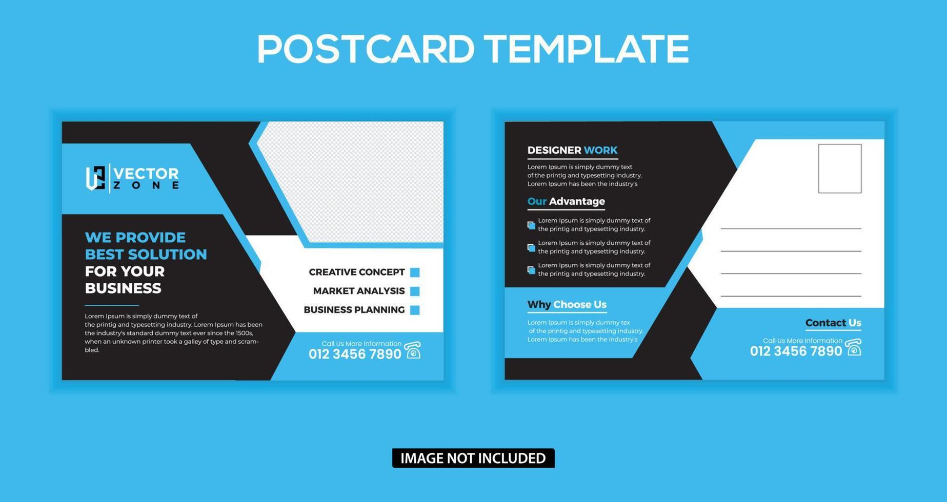 Corporate business solution postcard template vector