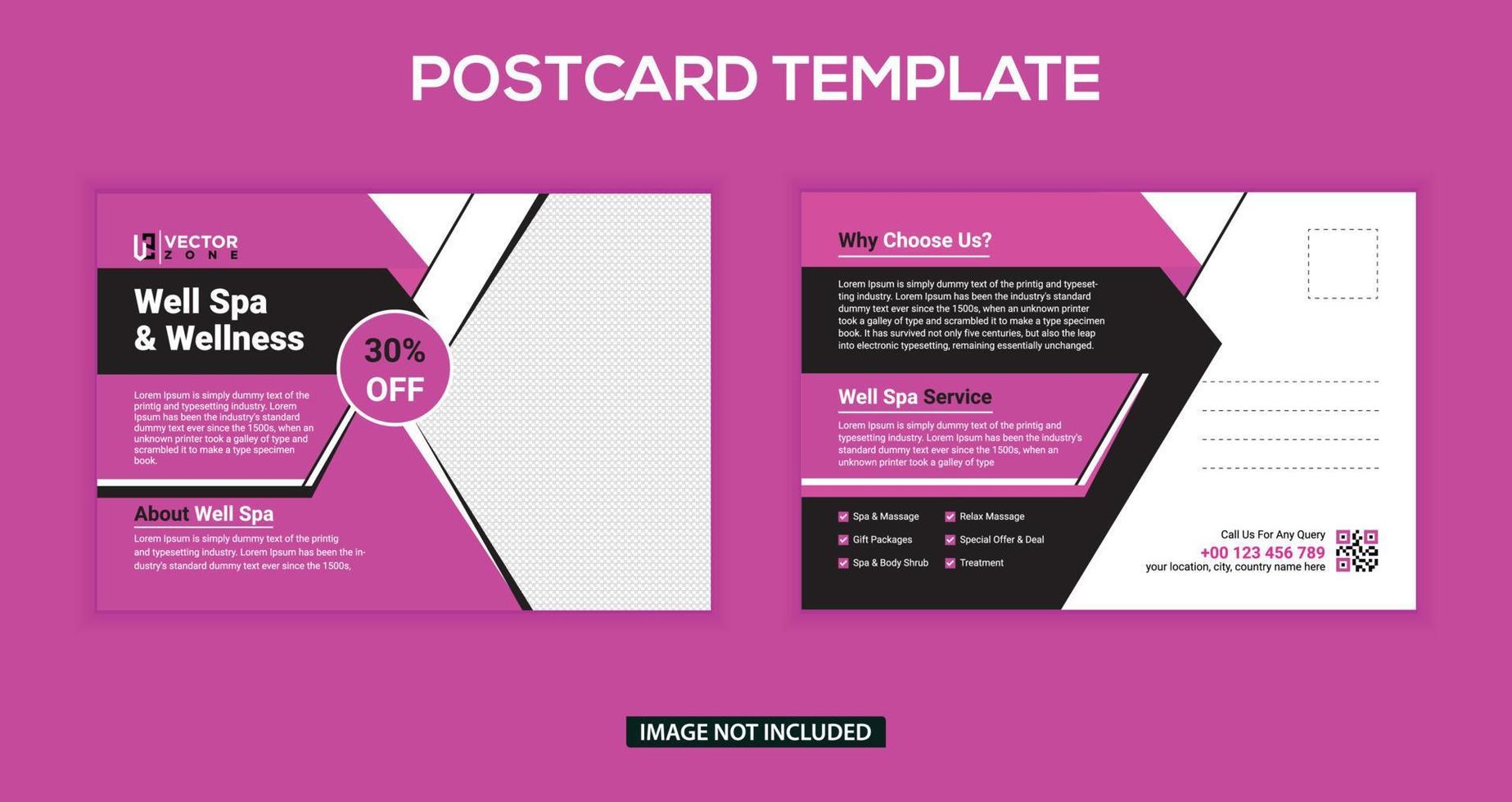 Beauty and spa postcard template vector