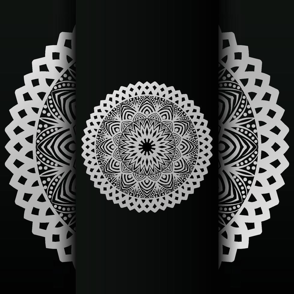 Vector indian mandala in silver color