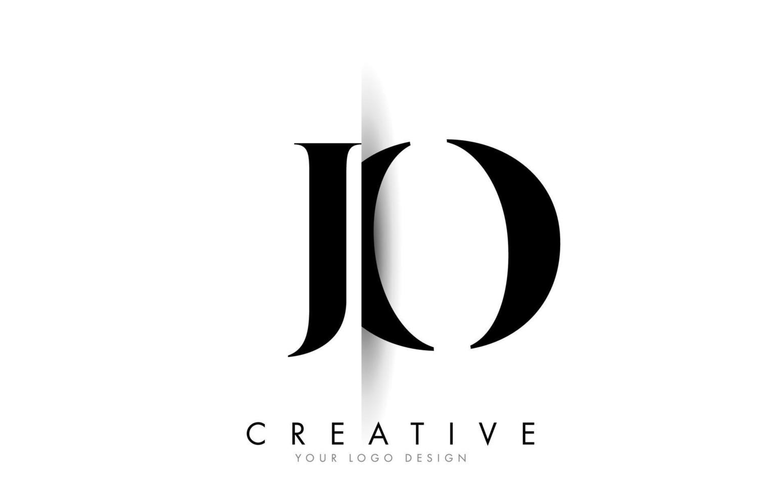 JO J O Letter Logo with Creative Shadow Cut Design. vector