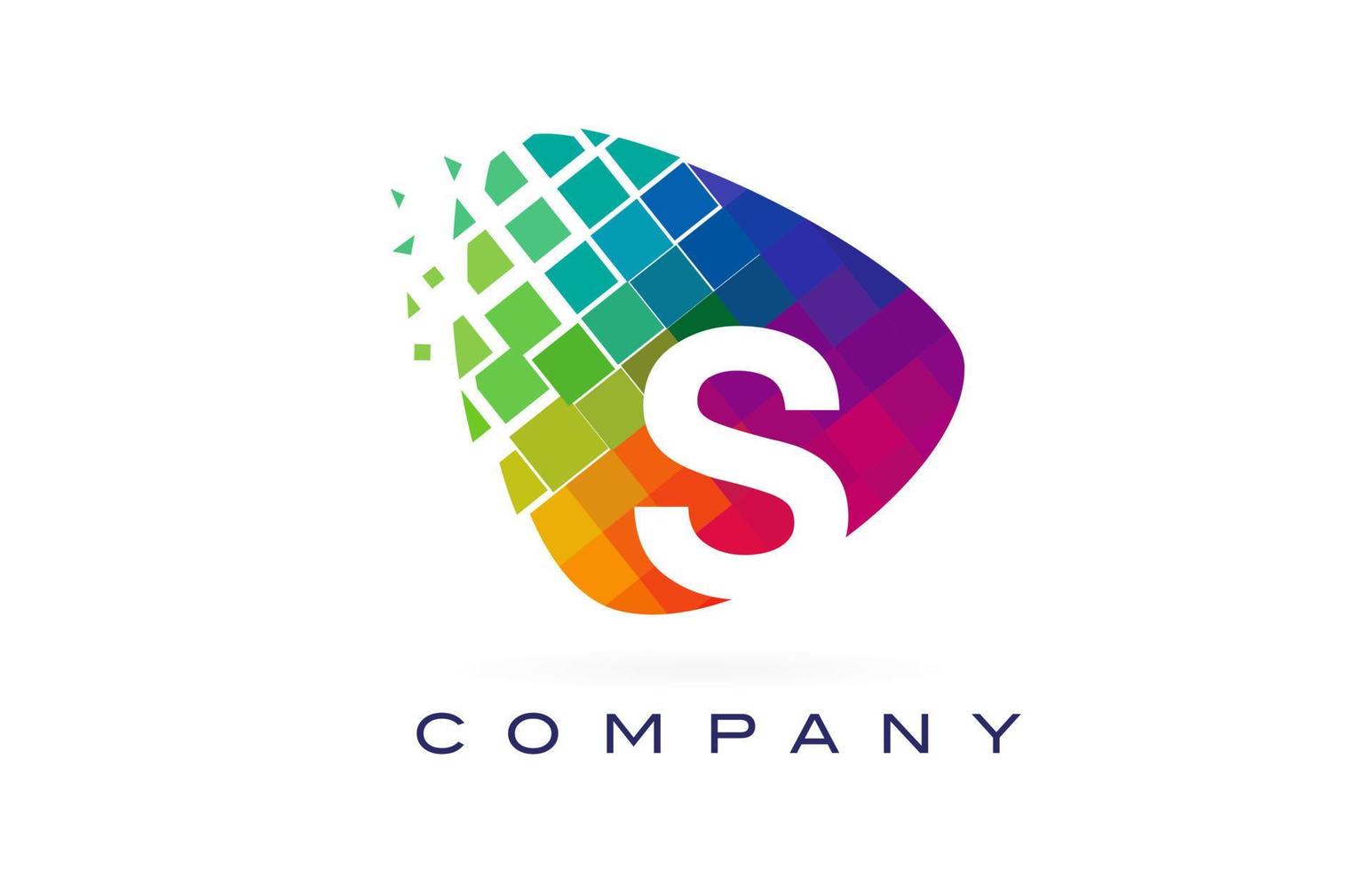 Letter S Colourful Rainbow Logo Design. vector