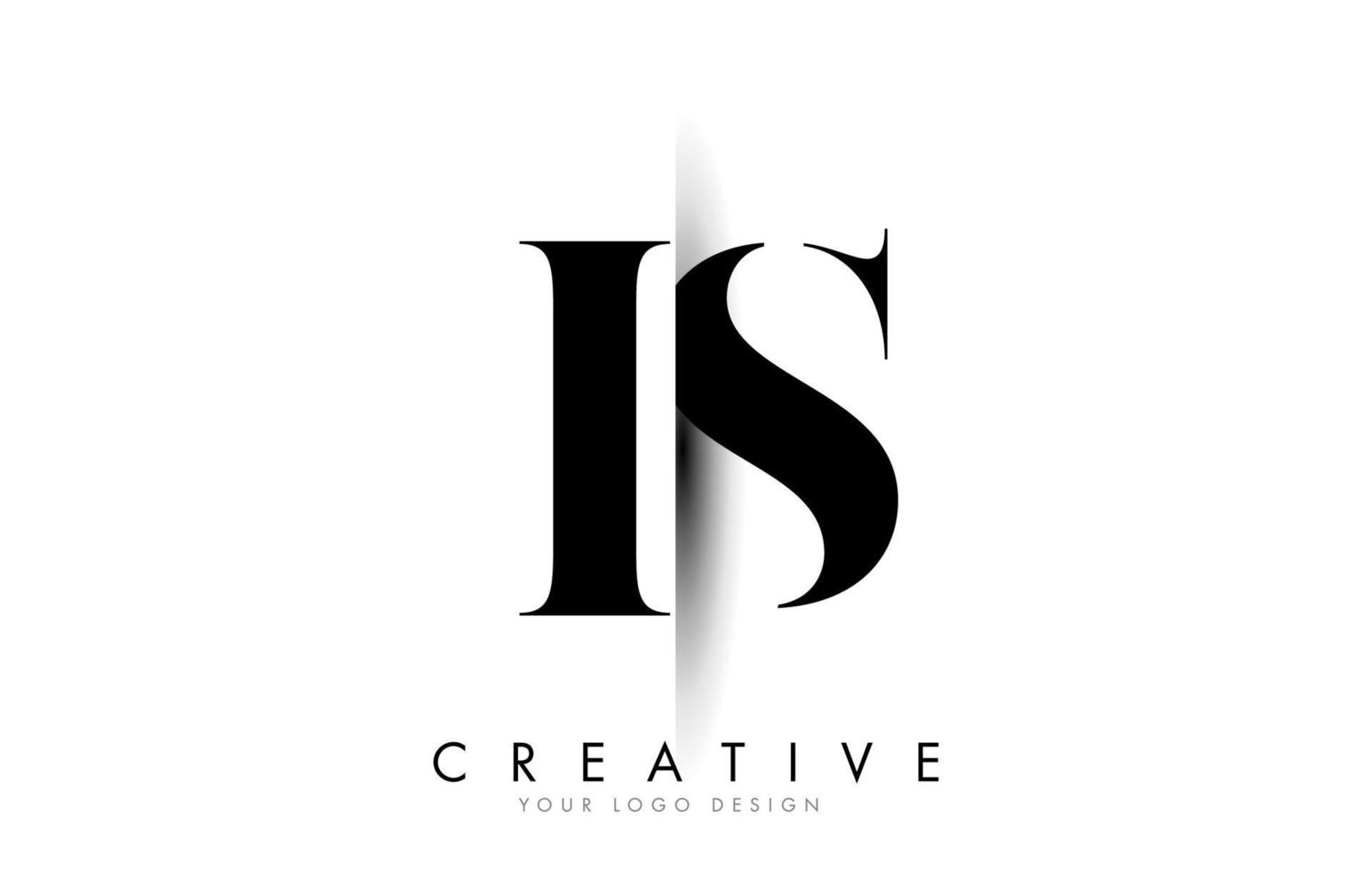 IS I S Letter Logo with Creative Shadow Cut Design. vector