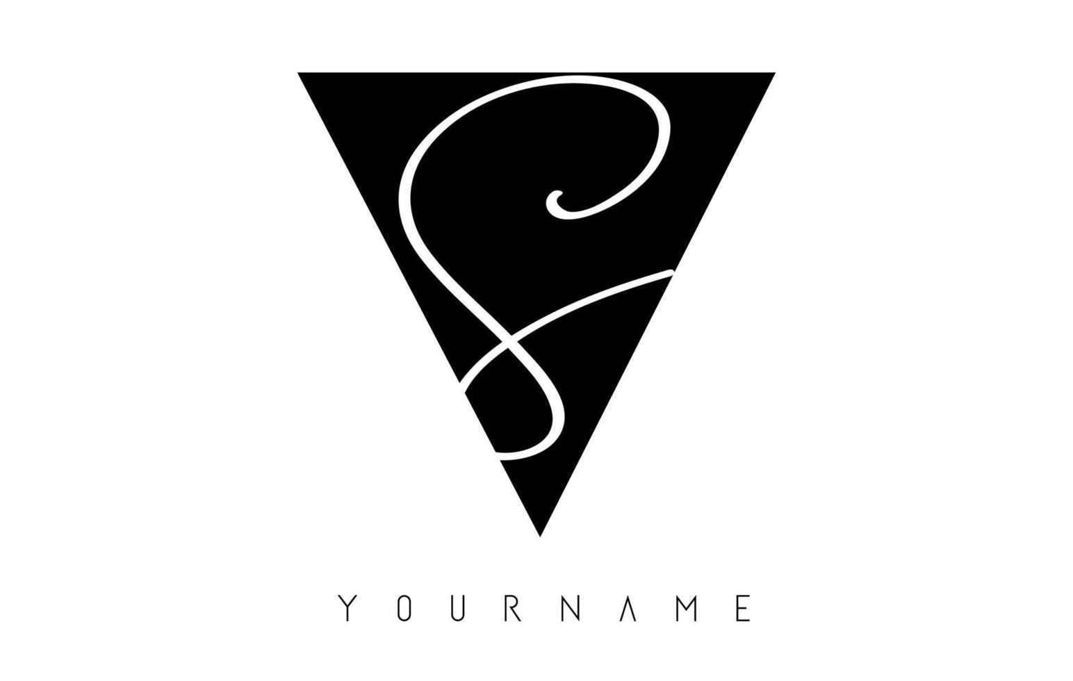 VS V S Black and Silver Letters Logo with a geometric design. Icon with two different fonts. vector