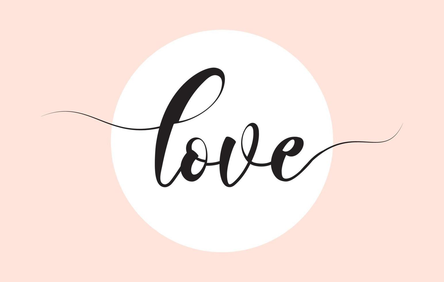 Love word handwritten with custom calligraphy. Creative Word for logotype, badge, icon, card, postcard, logo, banner with colorful Stars and Swoosh Vector Illustration Design