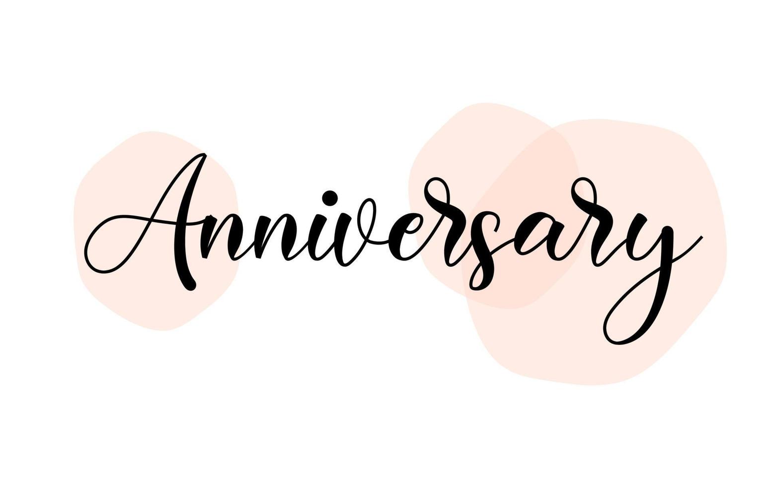 Anniversary word handwritten with custom calligraphy. Creative Word for logotype, badge, icon, card, postcard, logo, banner with colorful Stars and Swoosh Vector Illustration Design.