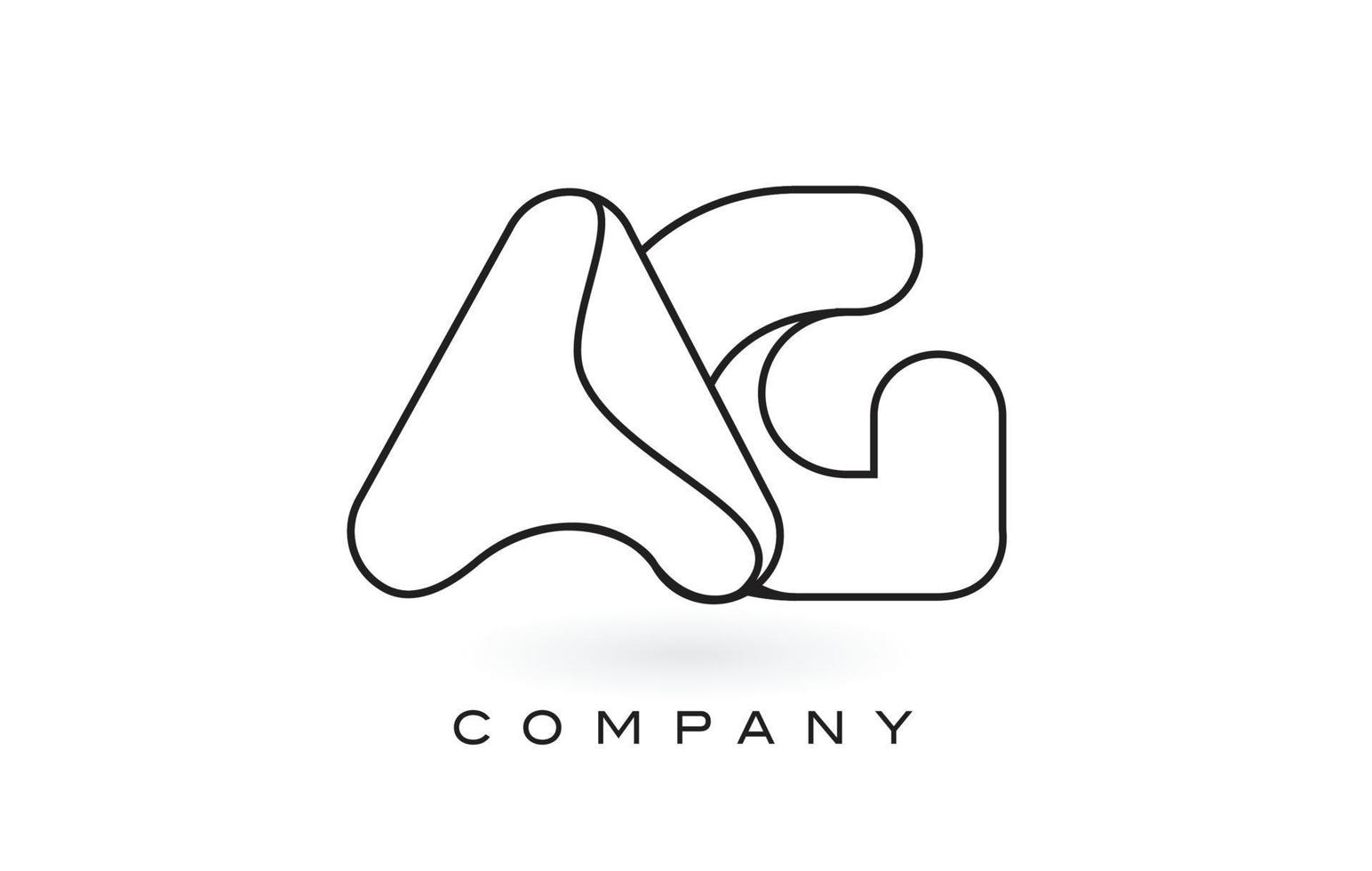 AG Monogram Letter Logo With Thin Black Monogram Outline Contour. Modern Trendy Letter Design Vector. vector