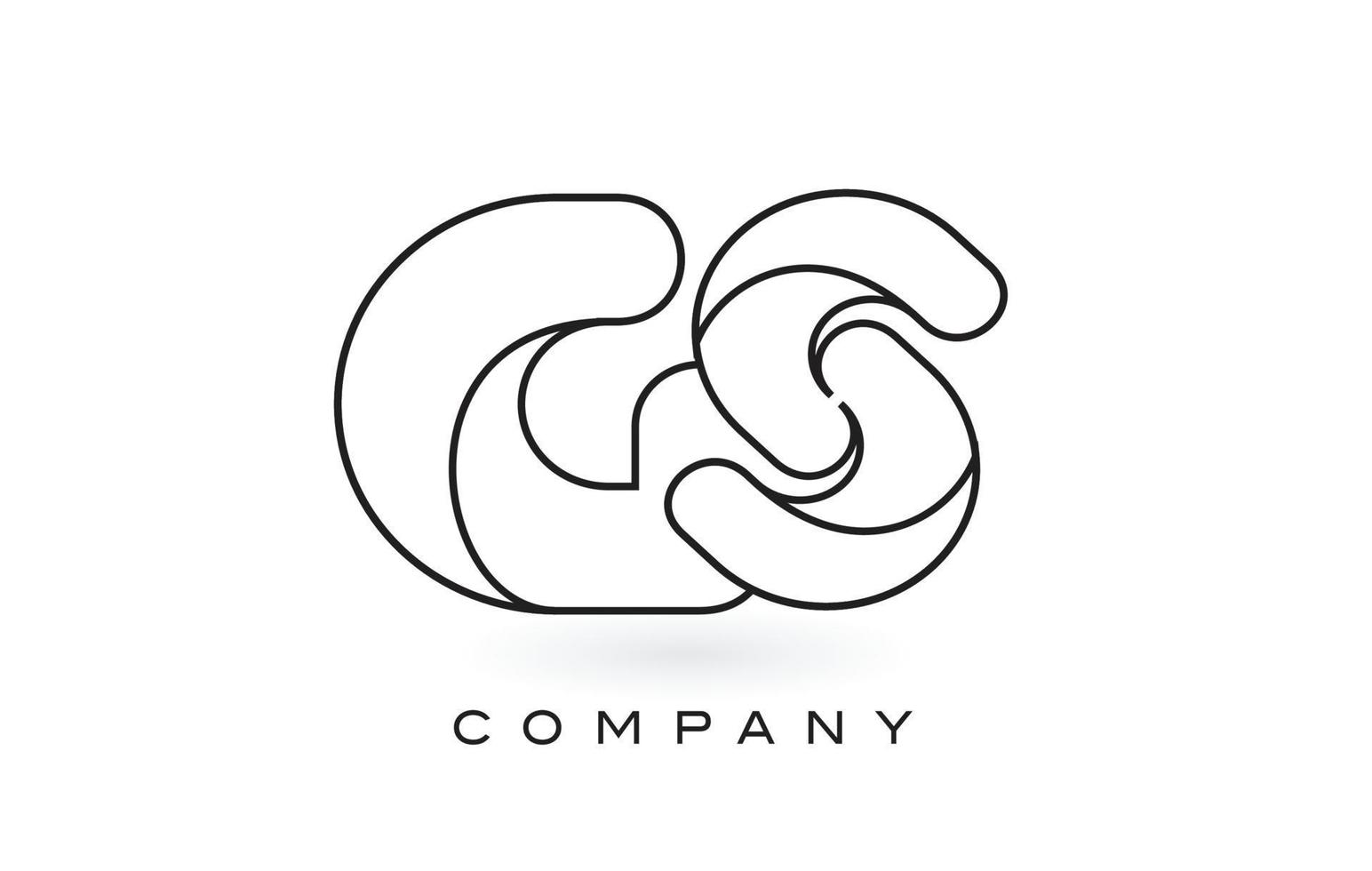 Logotipo de letra gs monogram con contorno de contorno de monograma negro fino. vector de diseño de carta de moda moderna.